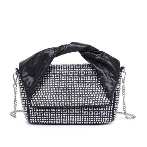 Urban Expression Black and Silver Studded Handbag - Picture 2 of 9